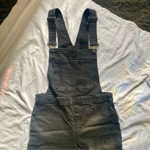 Free People Black Denim Overalls